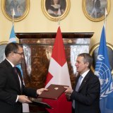 La Suisse et l'Ouzbékistan avait signé un accord-cadre pour la restitution d'environ 130 millions de dollars au pays d'Asie centrale dans l'affaire Gulnara Karimova (archives). KEYSTONE/ANTHONY ANEX